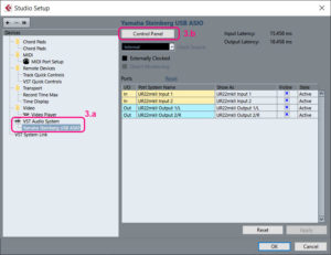 cubase settings